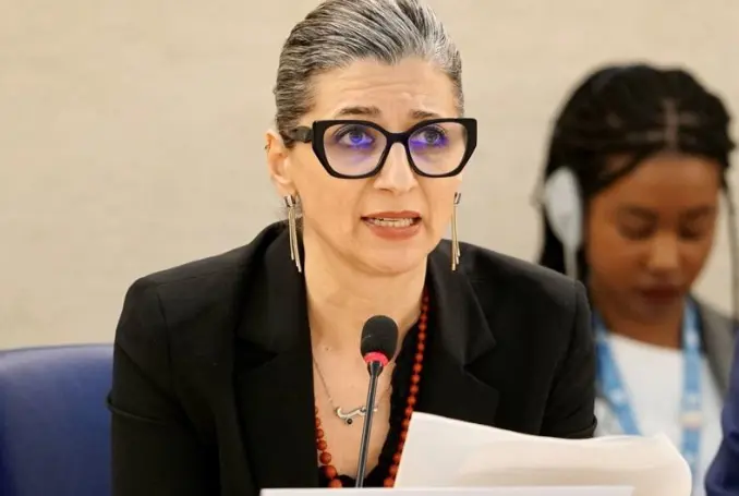 UN Special Rapporteur on the Situation in Palestine Francesca Albanese. (Photo: UN Human Rights Council/Sérine Meradji, via UN News)